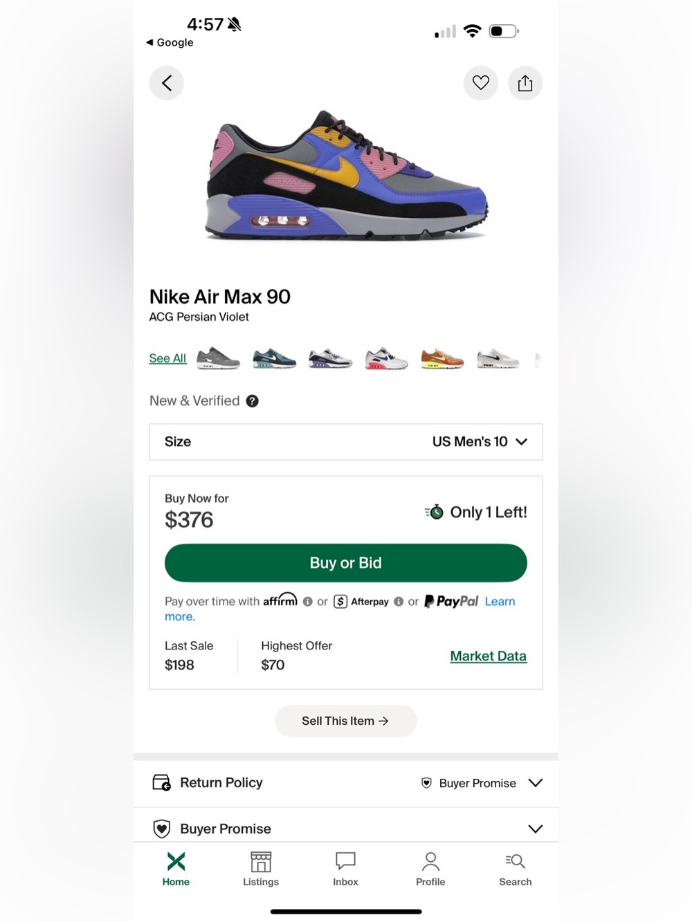 Nike Air Max 90 ACG QS Persian violet/ Pollen Rose - Picture 8 of 8